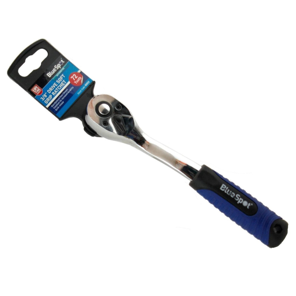 Bluespot Socket Ratchet Soft Grip Handle Quick Release 72 Teeth 3/8" Drive