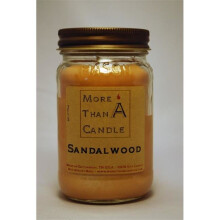 More Than A Candle SDW16M 16 oz Mason Jar Soy Candle, Sandalwood