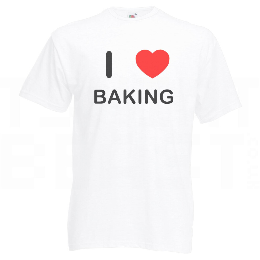 (White, M) I Love Baking - T Shirt