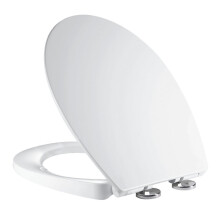 Soft Close Toilet Seat, Ergonomic Design with Quick Release Stainless Steel Hinges - Dual Fixing System