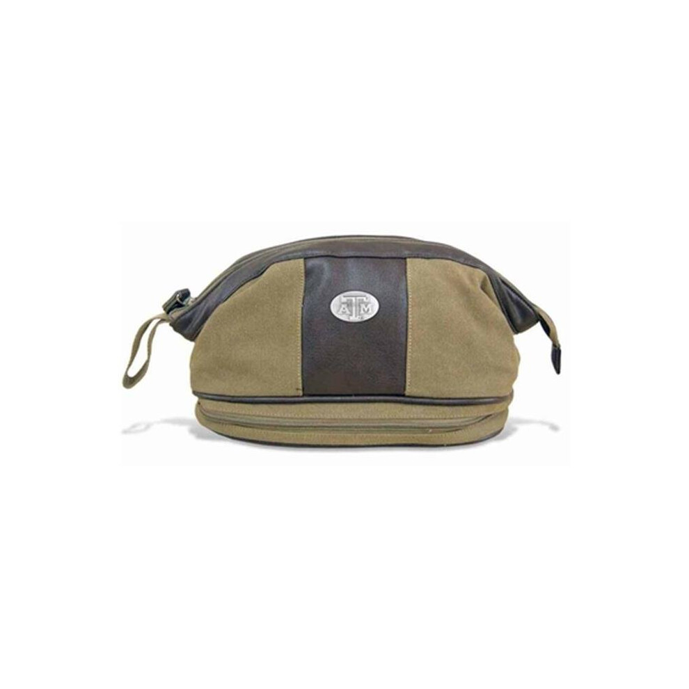 ZeppelinProducts TAM-BTX1-KHK Texas A&M Toiletry Bag Waxed Canvas, 12 x 7 x 7-image-OPC-PNFNQJ-NEW