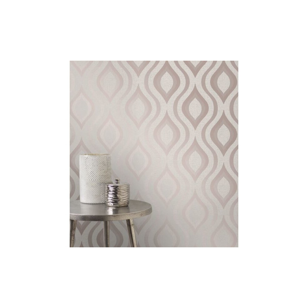 Elegant Quartz Geo Rose Gold Wallpaper Wall Decoration 0.52M X 10.05M