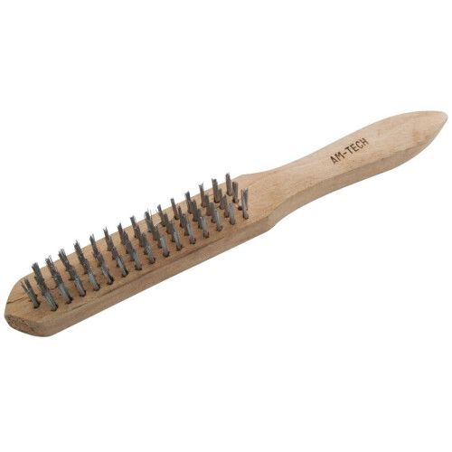 Heavy Duty Wire Brushes 11'' 4 Row Bristles Large Paint Rust Cleaner Amtech S3400 1