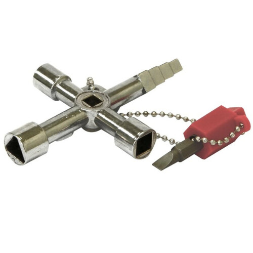 Rolson 4 Way Utility Key Screwdriver Bit 4 Size Stepped Plumbers Key Rolson 35976