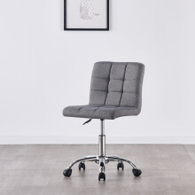 (Grey Fabric) Charles Jacobs Modern Office Chair Computer Desk Small Adjustable PU Leather Swivel Fabric Home