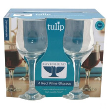 Tulip 24Cl Red Wine Glasses Set Of 4 Glasware Dishwasher Safe