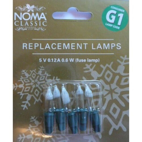 NOMA G1 Replacement Fairy Lamps Fuse bulb Blister Card of 5 on OnBuy