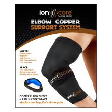 (Large: 12.5" - 14") Copper-Infused Elbow Support Sleeve & Brace