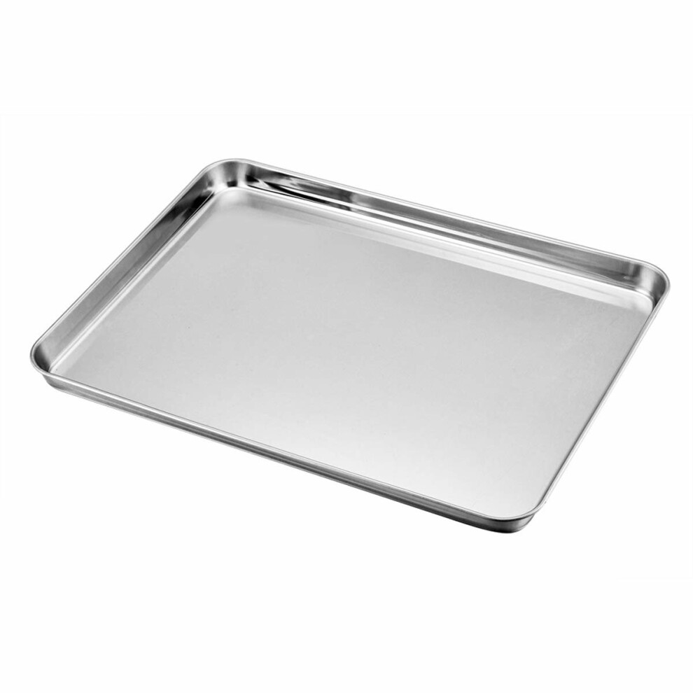 TeamFar Baking Tray, Stainless Steel Baking Sheet Cookie Tray Professional, Non Toxic & Healthy, Mirror Finish & Rust Free, Easy Clean & Dishwasher...