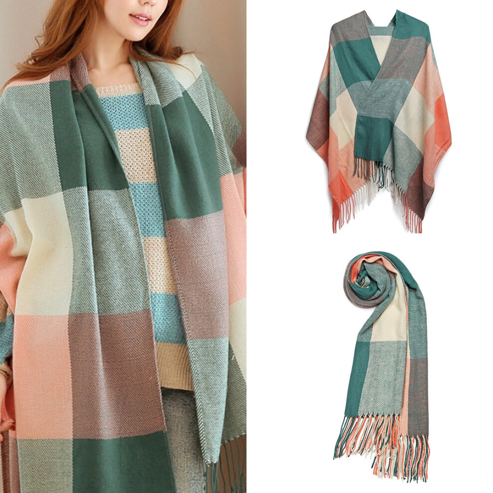 (Green) Miss Lulu Large Women's Cashmere Scarf | Shawl Scarf