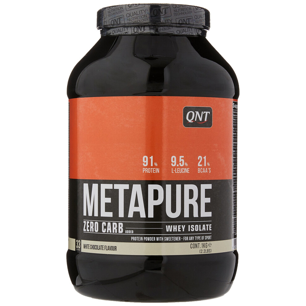 QNT Metapure Zero Carb Whey Isolate Supplement, White Chocolate