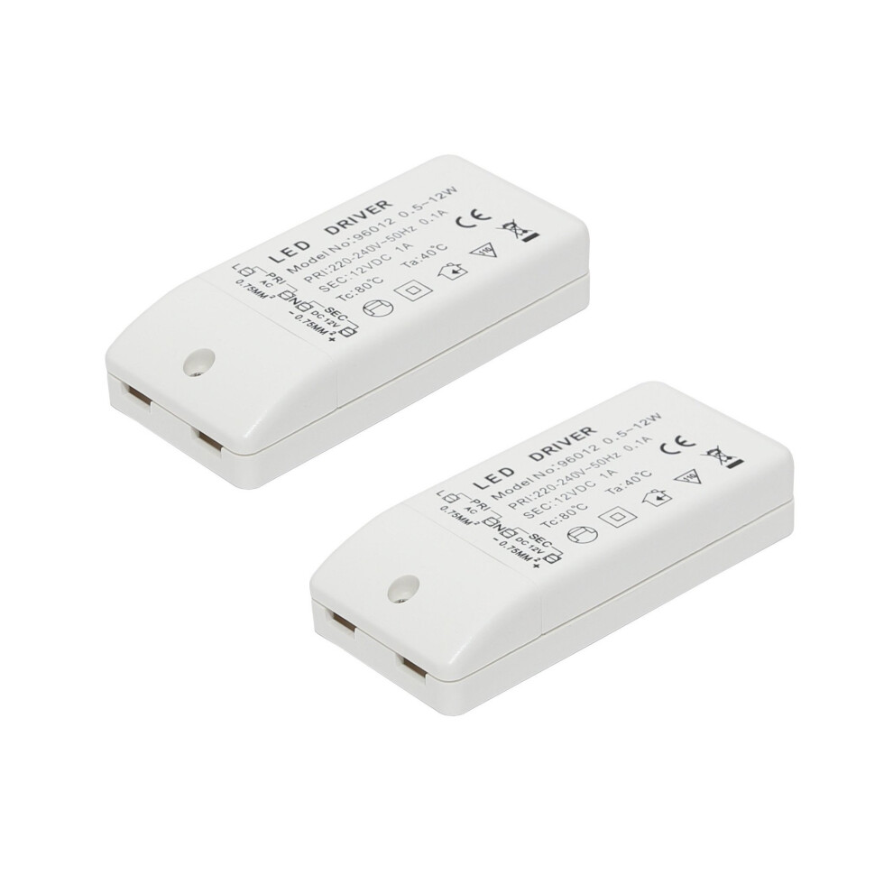 2 Pack Lowenergie 12w LED Driver Transformer 240V AC to 12V DC for LED Lighting