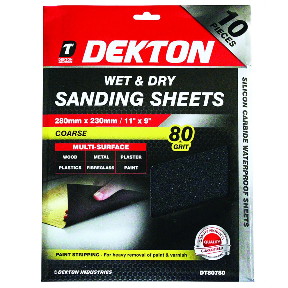 Dekton 10Pc Wet And Dry Sanding Sheets 280Mmx 5055441432243