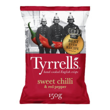 Tyrrells Sweet Chilli and Red Pepper Crisps, 150 g