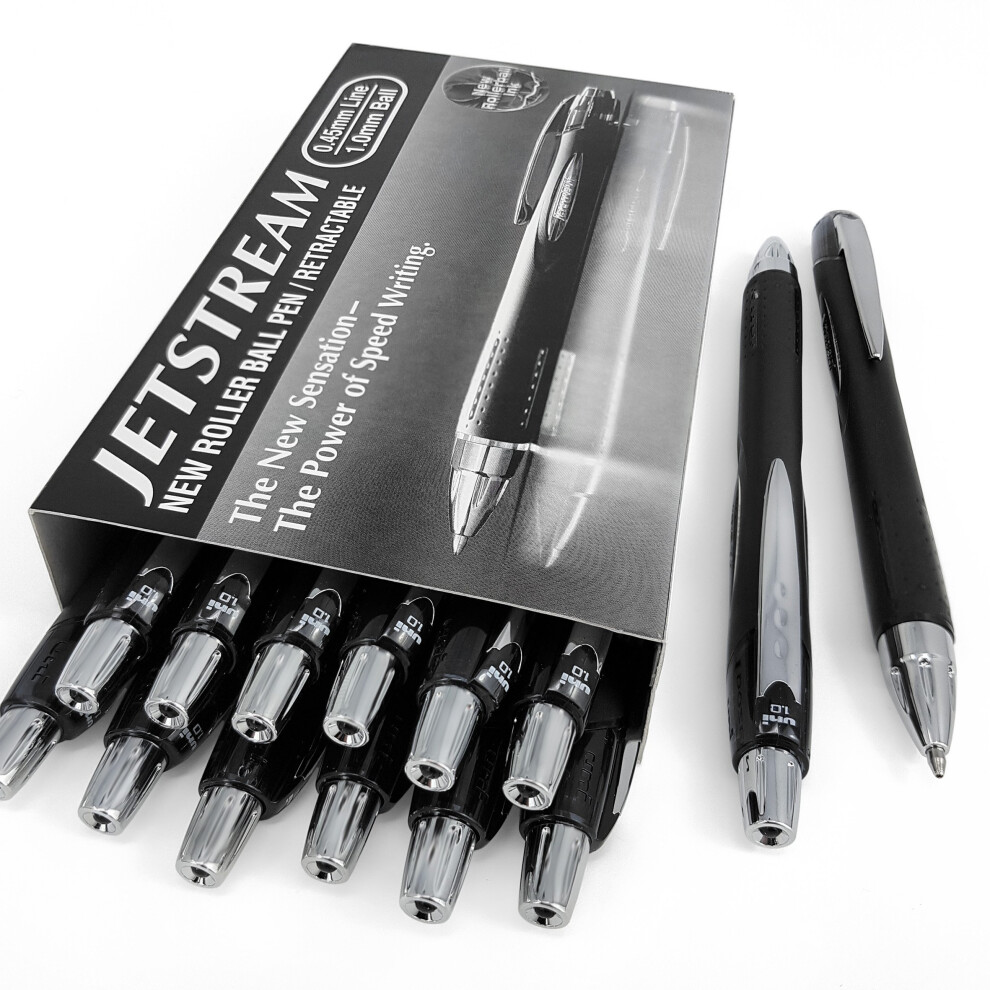 Uni-Ball - Jetstream SXN-210 - 1.0mm Retractable Rollerball Pen - Black - 12 + 2 Free
