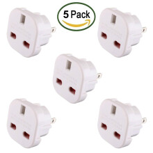 TEC UK - 5 X UK to US Travel Adaptor suitable for USA, Canada, Mexico, Thailand - Refer to Description for country list