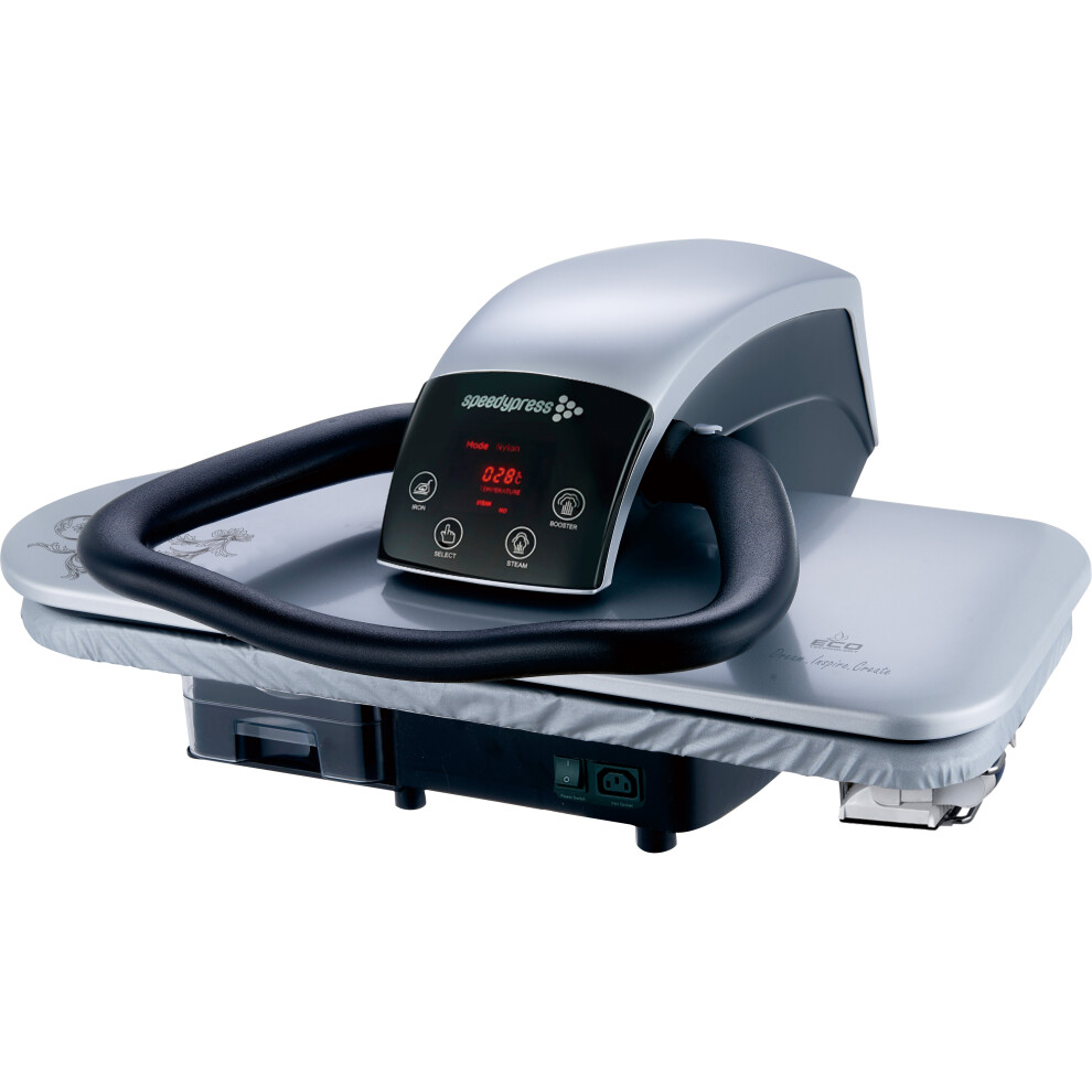 (Silver, 70HD, 68cm, 1,600watt) Steam Ironing Press Heavy Duty Professional by Speedypress (+ FREE Iron Attachment, Anti-Scale Water Filter, Replacement Cover & Foam Underfelt)
