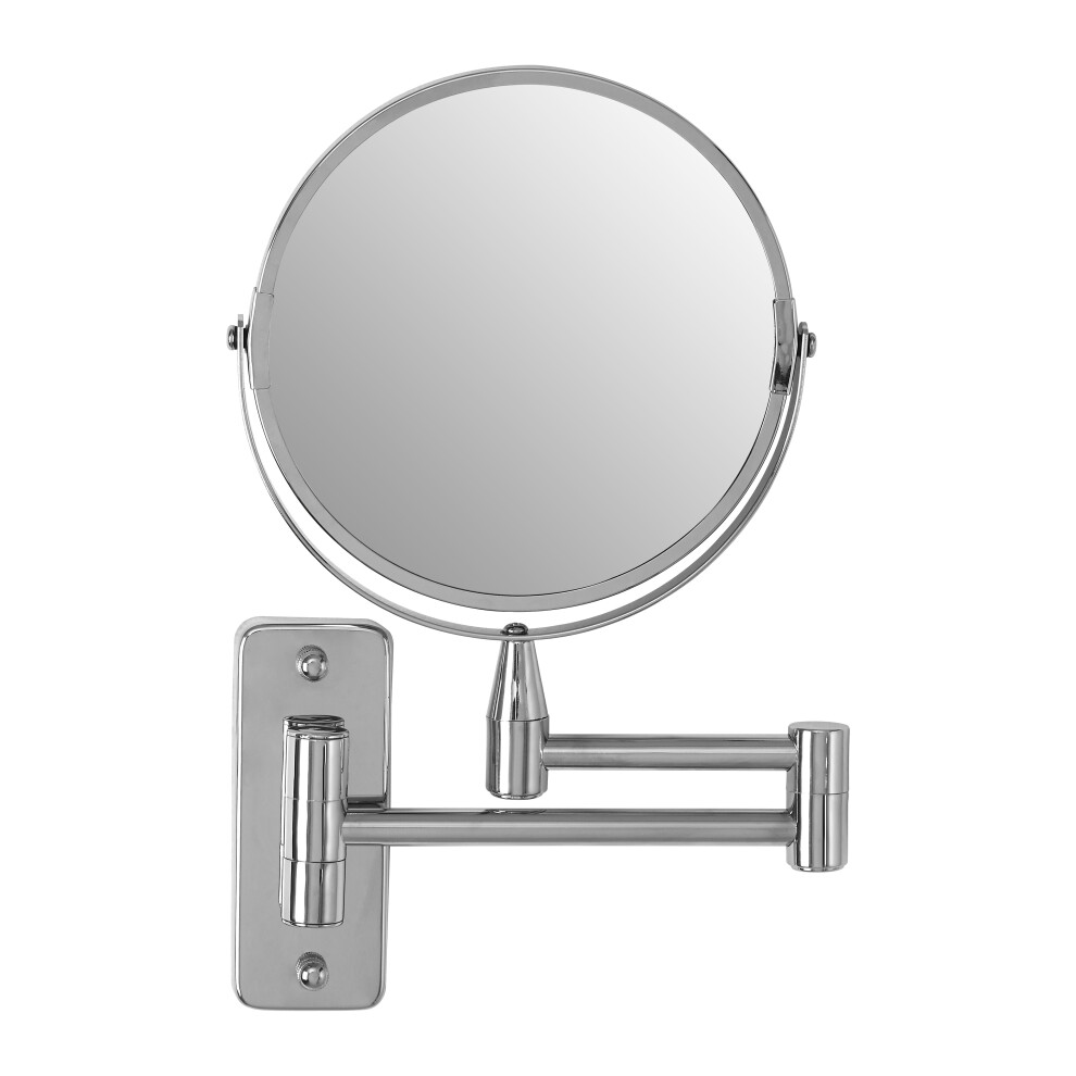 Premier Housewares Round Wall Mirror Silver Frame Long Wall Mounted Extending Mirrors 17 X 34 X 29