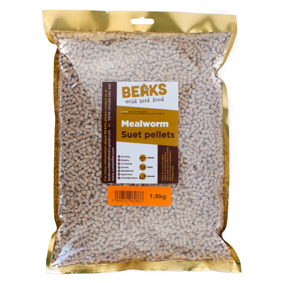 (Mealworm) Suet feed pellets for wild bird feeding 1.9kg