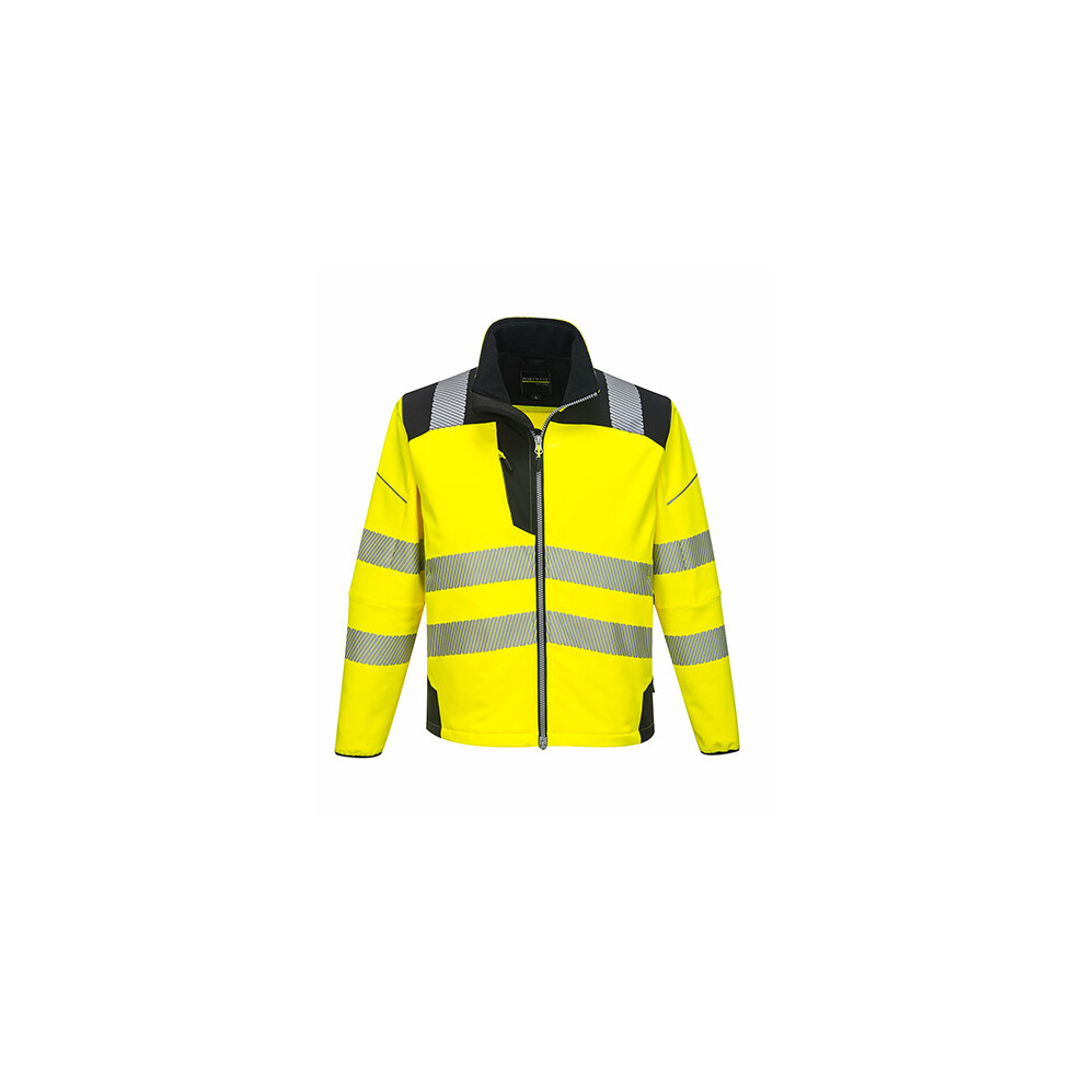 (Black & Yellow, XL) PW3 Hi-Vis Softshell Jacket