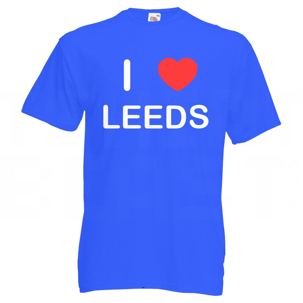 (Blue, M) I Love Leeds - T Shirt