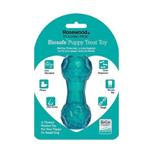 Rosewood Biosafe Puppy Treat Dispenser Dumbbell, Blue