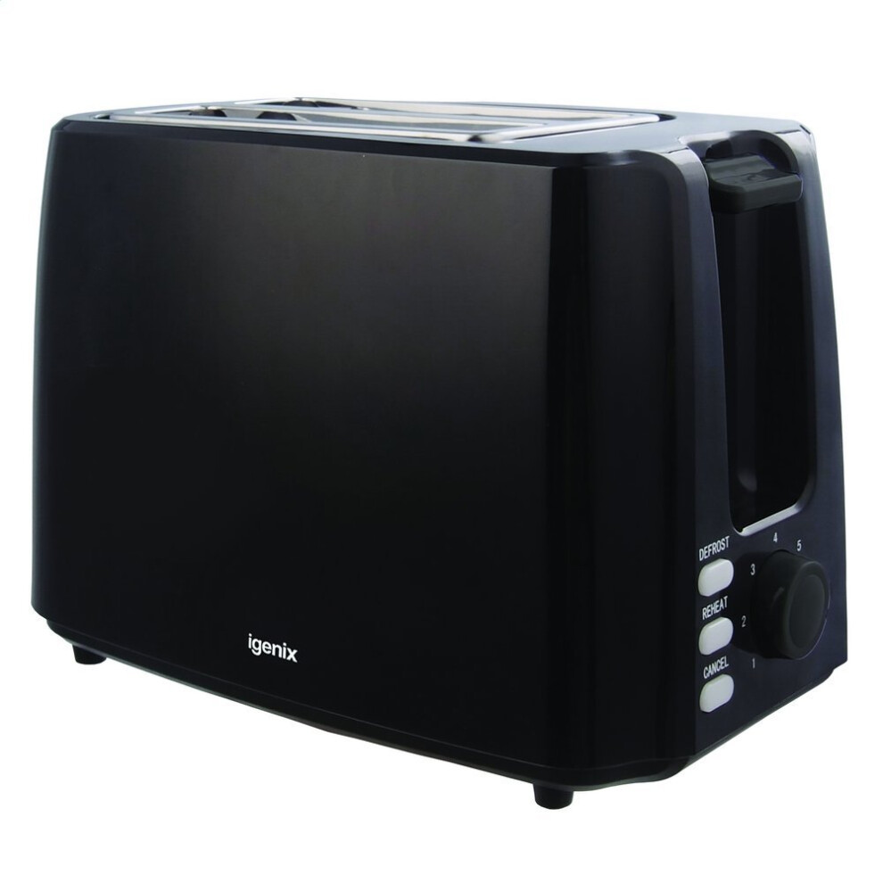 Igenix IG3012 2 Slice Toaster, Deep Slots and Adjustable Browning Control, Removable Crumb Tray for Easy Cleaning, Defrost and Reheat Function, 750...