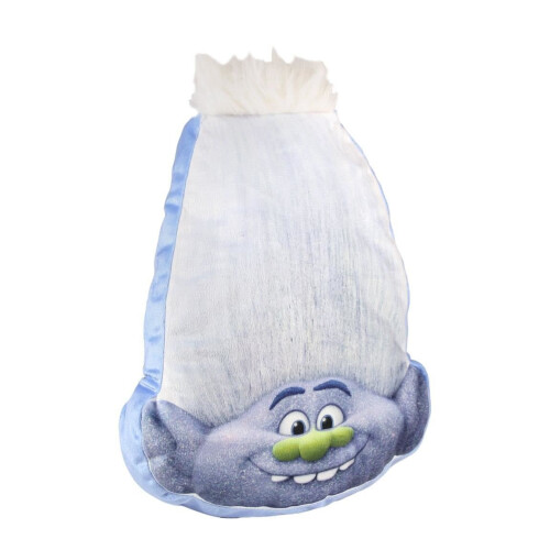 Trolls Guy Diamond Shaped Cushion for Children - Blue, Soft 100% Polyester Snuggle Pillow (35x30x5 cm)