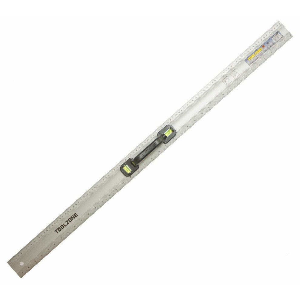 Toolzone 1m Aluminium Ruler With Spirit Levels and Handle - 1000mm