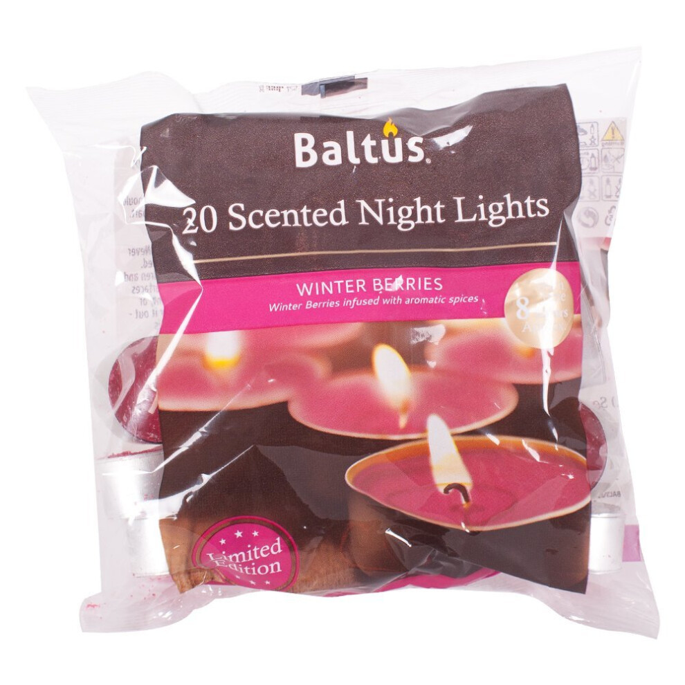 Baltus Winter Fragrance 8 Hour Tea Lights 20 Pack (Winter Berries)