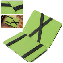 (Green) Men's Gift Magic Credit ID Card Elastic Money Clip Slim Cash Wallet