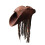 Brown Pirate Hat with Dreadlocks - Default Title 1