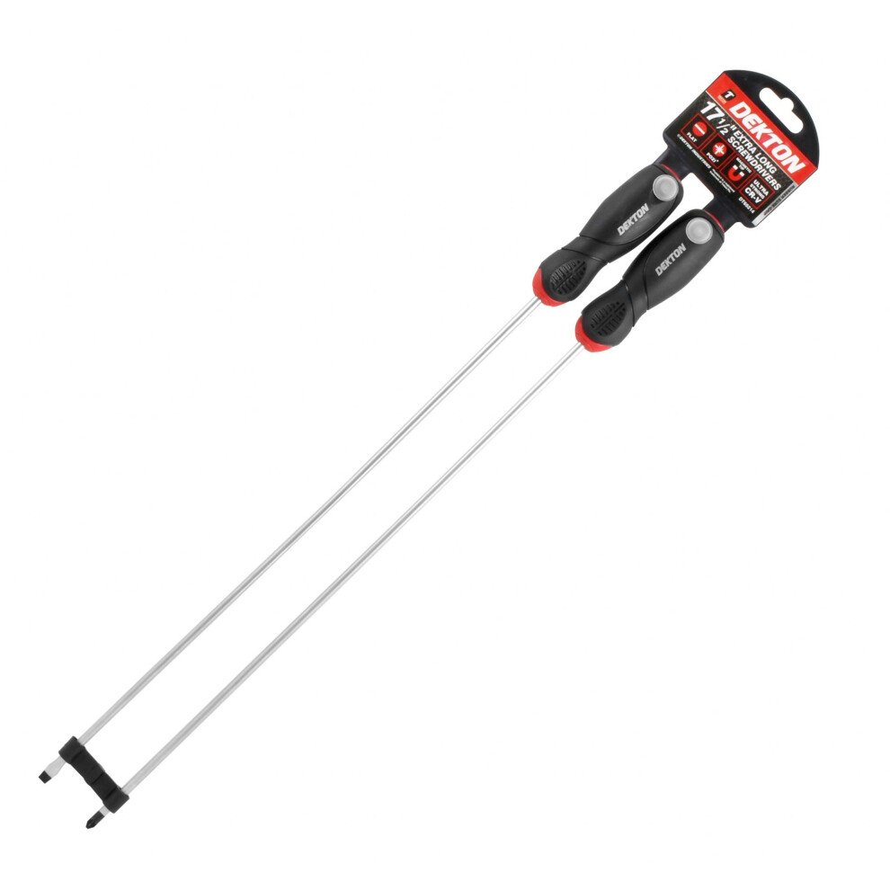PZ2 Phillips, Flat Head Extra Long Screwdriver Set 450mm with Magnetic Tip