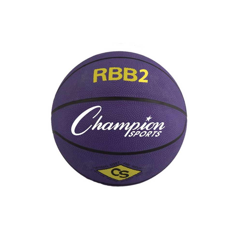 Champion Sports RBB2PR 27.5 in. Pro Rubber Basketball, Purple