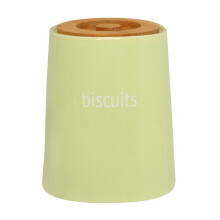 Chic Design Green Ceramic Biscuit Canister, Functional Design Canister, Durable Canister For Ingredients