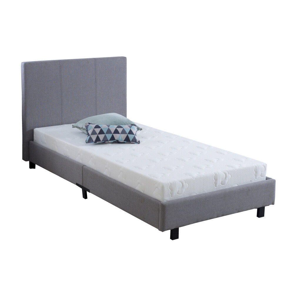 (3FT Single) Prado Fabric Bed Frame in Grey