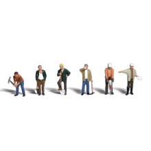 Painted Road Crew (OO/HO figures x 6) Woodland Scenics A1850 - free post F2