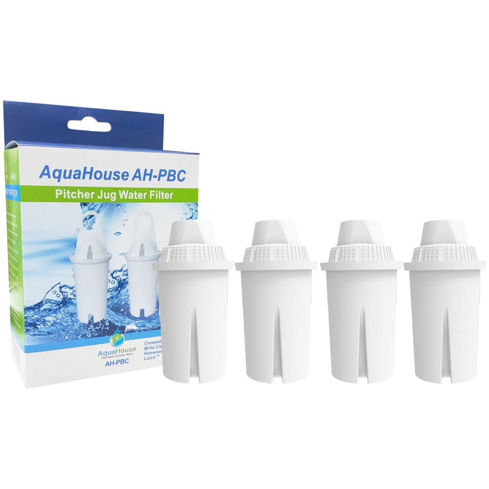 4x AquaHouse AH-PBC Compatible Replacement Water Filter Cartridge for Brita Classic, Kenwood, Boots, and all Classic Water Jugs