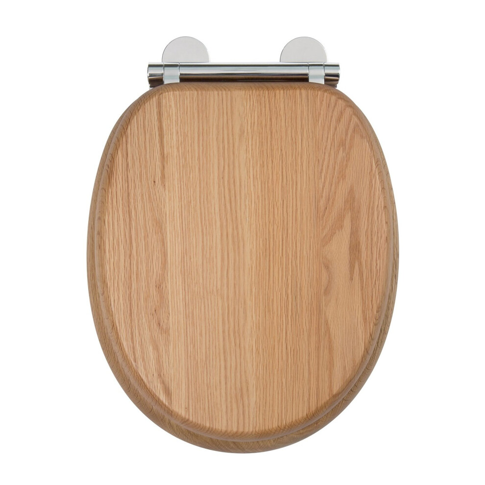 Croydex Flexi-Fix Rutland Always Fits Never Slips Slow Close Toilet Seat, Oak, 44.5 x 36.5 x 6 cm
