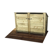 (4ft, Light Green) Wooden Log Store With Doors And Kindling Shelf - Reversed Roof (L-187cm, H-126cm / 180cm, W-81cm)