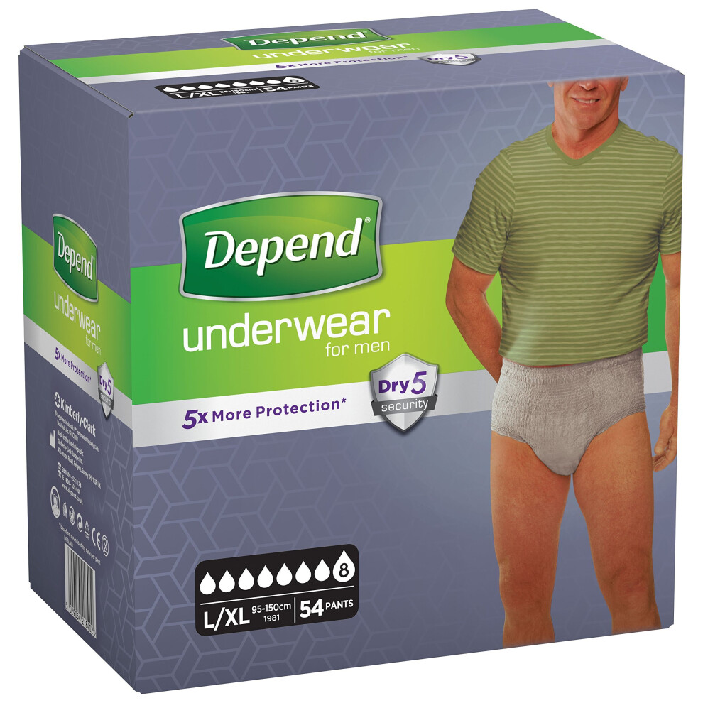 Depend Underwear Absorbent Absorption Super Size L/Xl ManãÂ Ã¢Â¬ÂÃÂ 54ÃÂ Units