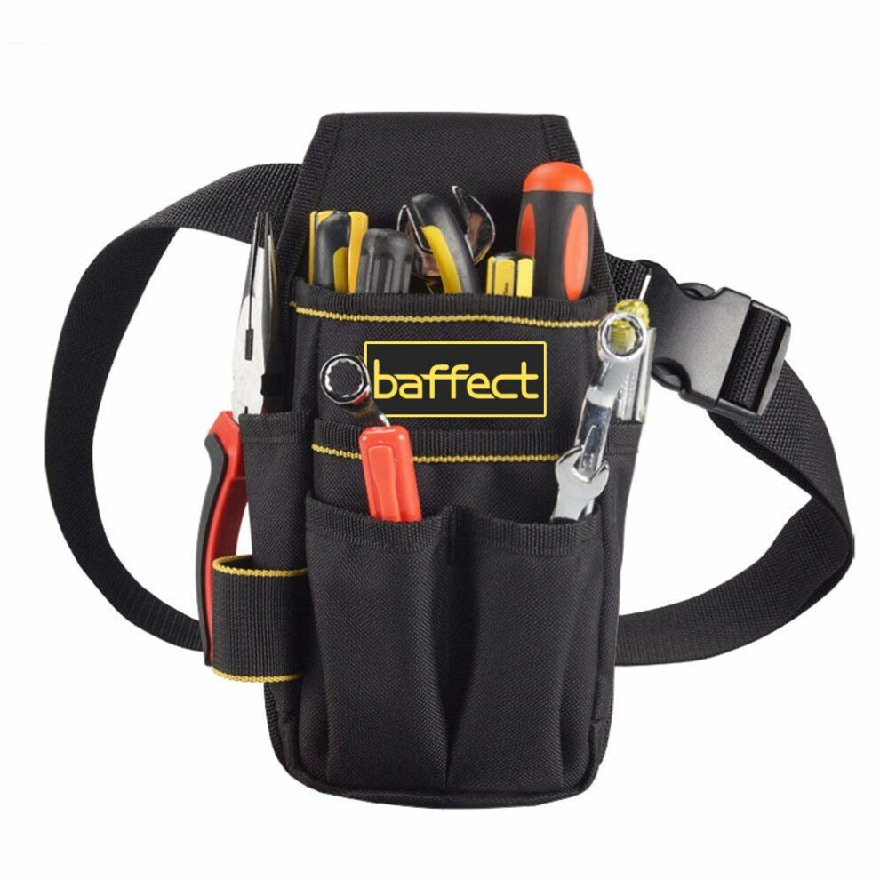 Baffect Canvas Tool Pocket Pouch Belt Small Pocket Tool bag With Adjustable Nylon Belt Heavy Duty Professional Waist Work pouch for Electricians...