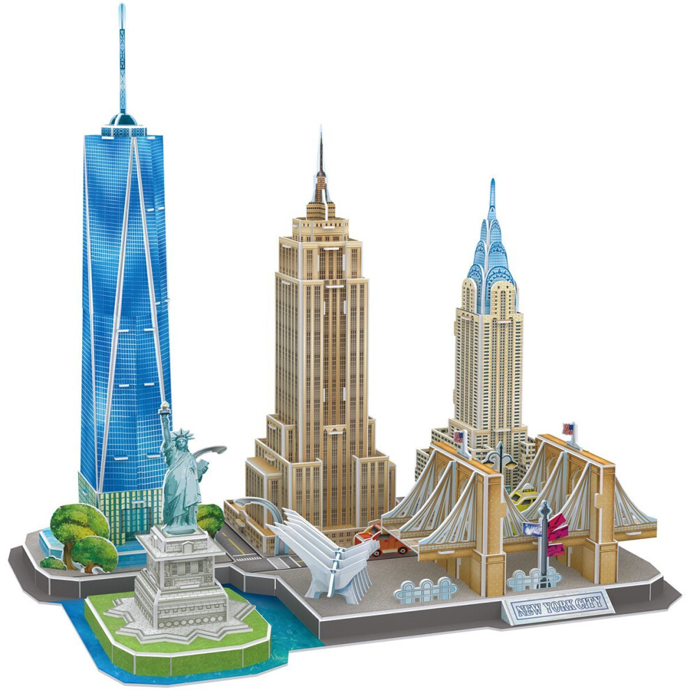 CubicFun 3D Puzzle York CityLine Building Set Display Architecture Model Kit to Build for Fun, 123 Pieces