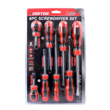 8-Piece Chrome-Vanadium Screwdriver Set with Ergonomic Anti-Slip Handles & Magnetic Tips - DT65267