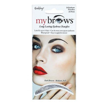 Godefroy MyBrows Langanhaltende Augenbrauen Transfers, Mittlerer Bogen, Dunkelbraun, 12-Paare