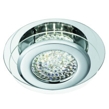 Vesta Chrome LED Flush Ceiling Light Fitting Modern Crystal Centre Decoration