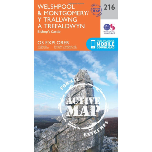 OS Explorer Map Active (216) Welshpool and Montgomery