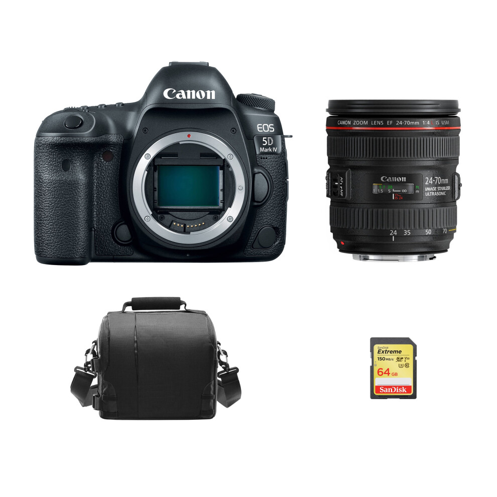 CANON EOS 5D IV KIT EF 24-70mm F4L IS USM + 64GB SD card + camera Bag