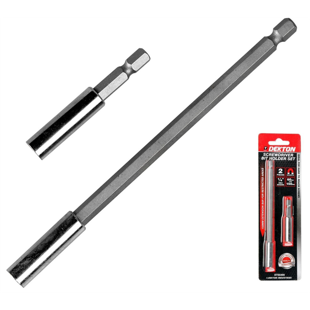 Dekton Magnetic Extension Extra Long Bit Holder 60 & 150mm For Screwdriver Drill