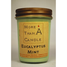 More Than A Candle ELM8J 8 oz Jelly Jar Soy Candle, Eucalyptus Mint
